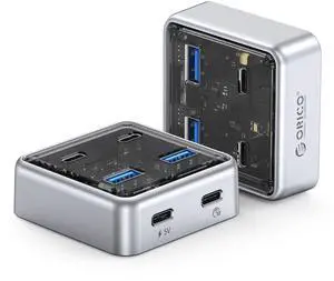 ORICO 10Gbps USB C Hub, 4-Port Zinc Alloy USB 3.2 Splitter with 2 USB-A & 2 USB-C Ports, High-Speed Data Extender for Laptops, PCs, Desktops, and More (3.28Ft)