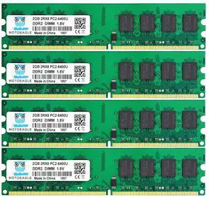 PC2 6400 DDR2 800MHz UDIMM RAM 8GB Kit (2GBX4) 2Rx8 PC2 6400U 2GB 1.8V Non-ecc Unbuffered Desktop Memory