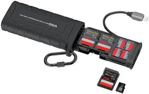 VRIG High-Speed SD Card Reader USB 3.1 Type-C SD/TF Card Carrying Case Holder for Cameras, Smartphones, Drones, Action Cameras