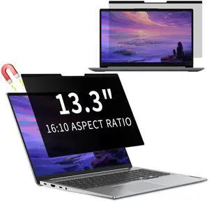 KiimLaa Removable Magnetic Privacy Filter for 13.3 inch 16:10, Anti Spy Anti-Glare Laptop Monitor Screen Protector, Blue Light Blocking Film for Notebook 13.3''286 * 185 mm