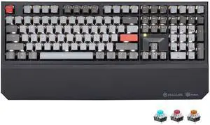 Hexgears X5 Wireless Mechanical Keyboard Full Size 108 Keys, Kailh Box 3.0 Tactile Switch, Ergonomic, N-Key Rollover, Backlit Gaming Keyboard with Wrist Rest (Dark)