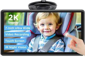 ZGZUXO Baby Car Monitor for Backseat, 7" Touchscreen Camera Baby Camera with USB Plug and Play Easy Setup, 150° Wide Angle, Night Vision, Flexible 360 Rotation ZGZUXO Baby Car Monitor for Backseat, 7" Touchscreen Camera Baby Camera with USB Plug and Play Easy Setup, 150° Wide Angle, Night Vision, Flexible 360 Rotation