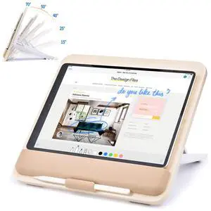 Wooden Tablet Stand for iPad Pro 12.9/11, Air, Mini, Fire HD, Samsung Galaxy Tab and More - Adjustable Portable Mount for Drawing/Desk/Writing/Watching