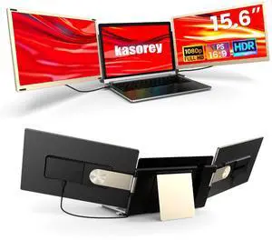 kasorey Laptop Screen Extender Portable Monitor, 1080P FHD IPS Screen, Monitor Extender for Laptop, Fit for 13-17" Laptops, Plug & Play Compatiable with Windows/Mac/Chrome/Android/Switch (15.6 inch)