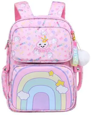 Girls Backpack Primary School Bags for Kids Children Rucksacks Teenagers Bookbag Casual Daypack Waterproof Lightweight Travel Laptop Satchel for Age 5-12 Years, Pink