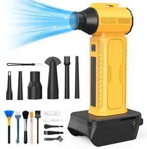 ZOAIVR Compressed Air Duster, 130000RPM Ultra-Powerful Electric Air Duster Compatible with DEWALT 20V/60V Max Battery, 4-Gear Adjustable Air Blower for Computer/Keyboard/Car/Home (No Battery Included)