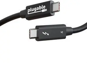 Plugable Thunderbolt 4 Cable [Thunderbolt Certified] - 3.3ft USB4 Cable with 100W Charging, Single 8K or Dual 4K Displays, 40Gbps Data Transfer | Compatible with Thunderbolt, USB4, USB-C - Driverless