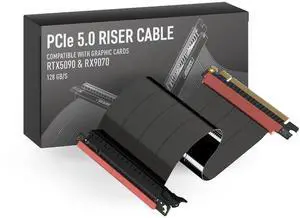 LINKUP PCIE 5.0 Riser Cable | for Vertical GPU Mount | ITX Single Reverse | Graphics Card GPU Ready | Usable with PCIe 4.0 & RX9070/ RTX5090 | 23cm (Total Length: 27.5cm)