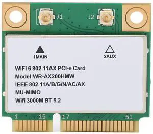 AX200HMW 6 Card Band 802.11 A/B/G/N/AC/AX Half Mini PCI-E Card Network Adapter BT5.2 for PC, Laptops, Only for WIN10 (64bit)