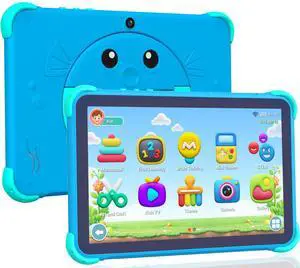 YINOCHE Kids Tablet 10 inch Tablet for Kids Toddlers, 32G Android Kids Tablets with Case, WiFi, Parental Control, Dual Camera, Best Toddler Tablets for Kids Gift for Chidlren (Blue)
