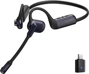 oleap Pilot P200b Pro Open Ear Wireless Headset with Mic for Work,50dB AI ENC Bluetooth Work Headphones with Microphone for Noisy Office,Noise Cancelling Mic for Clear Call,USB-C Dongle for Laptop PC