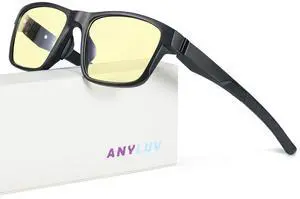 ANYLUV Blue Light Blocking Glasses for Men Women Lightweight Computer Gaming Glasses Anti Eye Strain Rectangle Frame
