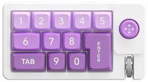 Wired Mechanical Game Small Keyboard with Joystick, Macro Definition RGB Backlight Adjustment, Full Key hot swappable Macro Definition, Keypad Suitable for Office Game (Purple)