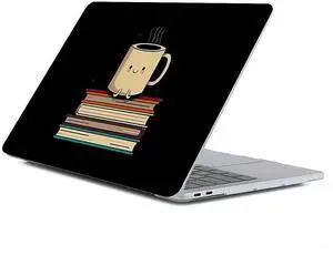 Case Compatible with MacBook Air 13 Inch 2022 2021 2020 2019 2018 Release Model A2337 M1 M2 A2681, Art Protector Cover for Air13 Retina Display with Touch ID-Coffee On Books