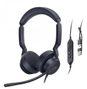 Yealink UH44 UC USB Headset - Noise Cancelling Mic, Comfort Ear Cushions, Stereo Sound for PC/Laptop with Inline Controls, USB-C/A & Busylight-Black