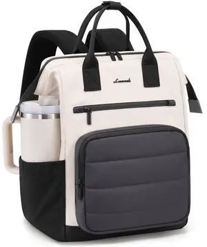 LOVEVOOK Puffer Laptop Backpack for Women, 15.6 Inch Work Backpack purse for Nurse Teacher, College Back to School Bookbag for Teen Girls, Personal Item Travel Bag Computer Daypack for Daily Commute