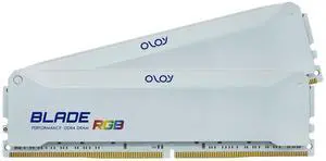 OLOy DDR4 RAM 16GB (2x8GB) White Blade RGB 3600 MHz CL16 1.35V 288-Pin Desktop Gaming UDIMM (MD4U0836163BRWDA)