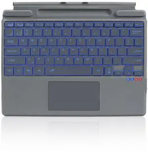 Sunnymark Surface Pro 8 Keyboard, 7 Color Backlight Wireless Keyboard for Microsoft SurfacePro 8/9/10/X Type Cover, Ultra-Slim Design with Strong Magnetic Attachment