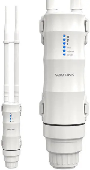 Outdoor Access Point, WAVLINK AC600 Long-Range WiFi Router/Extender, IP67 Weatherproof, Dual Band 5G+2.4G, Passive&Active PoE, 2 * 7dBi Omni Antennas, Supports Fit/Fat AP, for Farm/Yard