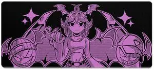 Thekapco x Gazola Little Demon XXL Gaming Mouse Pad 35.43"x15.75" Non-Slip Rubber Base Anime Desk Mat, Premium-Textured Cloth Mousepad with Stitched Edge for Gaming Office Home