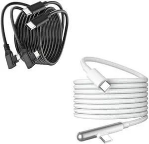 AIAUXAI USB C to USB C Cable 10FT/3M, Data Transfer Extra Long USB C to USB-C Charger Cables 10 Foot,Right Angle Type C 2.0 Cord for iPad iPhone 16/15 Galaxy Google Pixel