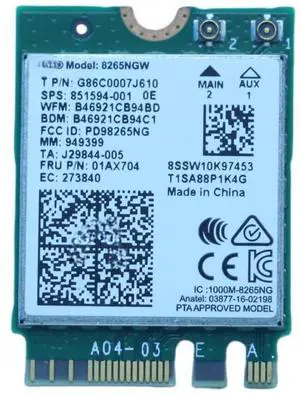 BDWZNLA New Network Card for P/N:G86C0007J610 SPS:851594-001 0E WFM:B46921CCAF1A BDM:B46921CCAF1E FRU:01AX704 MM:949399 EC:273840