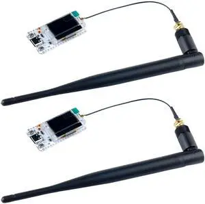 DIYmall 2pcs 915MHz LoRa32 V3 ESP32 S3 WiFi+BT Development Board with 5DBi LoRa Antenna 0.96" OLED Display SX1262 LoRa Kit forMeshtastic IoT