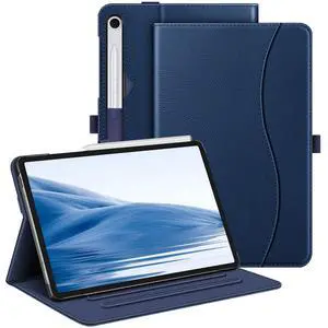 Fintie Case for Samsung Galaxy Tab S10 Lite/ S10 FE/ S9 FE 5G 10.9 Inch/Tab S9 11 Inch with S Pen Holder, Multi-Angle Viewing Protective Cover with Pocket, Auto Sleep/Wake, Dark Blue