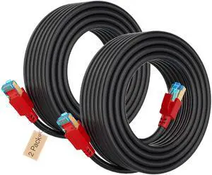 AOPOCKAN TECH Cat 8 Ethernet Cable 15 ft 2 Pack, High Speed Heavy Duty Network LAN Patch Cord, 40Gbps 2000Mhz RJ45 Cat8 Cable Shielded in Wall, Indoor&Outdoor for Modem/Router/PC/Gaming
