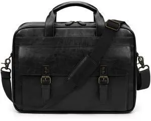 RAINSMORE Messenger Bag for Men 16 Inch Laptop Bag Vintage Leather Waterproof Laptop Briefcases Large Computer Bags Retro Satchel Shoulder Bag for WorkBusinessOfficeCollege