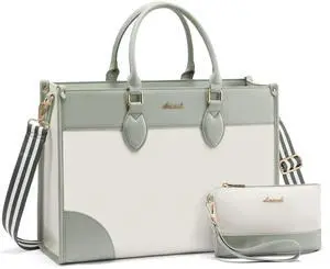 LOVEVOOK Laptop Bag for Women 15.6 lnch,Waterproof Laptops Tote Bags for Womens,Professional Work Bags for Women with Cup Holder,Large Laptop Purse Computer Briefcase Office Teacher Clutch Bag,2 PCS