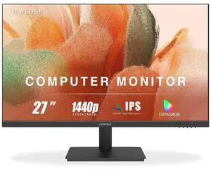 Viewedge 27 inch Monitor 2560 x 1440p 75hz IPS Computer Monitor QHD with HDMI, DP and Wall Mountable | Eye Protection 2K Monitor for Working and Gaming