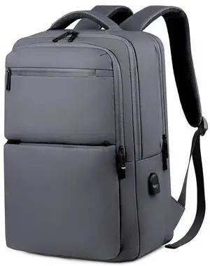 JOLLiWAVE Waterproof Laptop Backpack for Men & Women, Flight Approved Anti-Theft Daypack with 16-inch Laptop Sleeve (Grey)