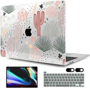 MEEgoodo Case for MacBook Pro 13 inch, Laptop Hard Shell Case with Keyboard & Camera Cover, Cacti