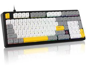 FIRSTBLOOD ONLY GAME. AK980 101-Key Hot-Swappable Mechanical Keyboard, Gasket Mount RGB Backlit, Programmable Macro, Full N-Key Rollover, with Dreamscape Linear Switches (Starfall Gray)