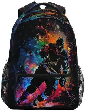 ALAZA Ice Hockey Player Hipster Backpack Daypack School Bag Travel Shoulder Bag for Students Boys Girls