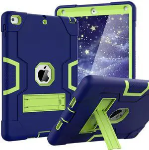OKP Case for iPad 6th Generation/iPad 5th Generation/iPad 9.7 inch/iPad Air 2, Hybrid Shockproof Rugged Protective Cover for ipad 9.7 inch 2018/2017 with Built-in Kickstand (Navy Blue)