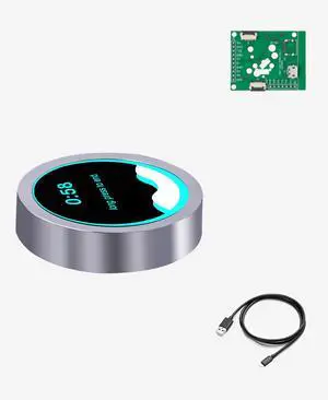 ESP32-S3 2.1 Inch 480×480 Round IPS TFT Knob Touch Display Rotary Encoder for LVGL WiFi BLe Uart Smart Module (Silver)
