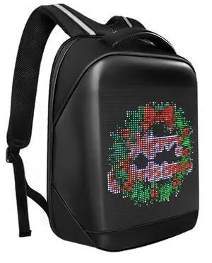 LED Backpack with App Control City Serise, 17 Inch Cool DIY Pixel Art Animation Fashion Programming Laptop Backpack, Unique Gift for Men or Women