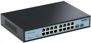 SODOLA 16 Port 2.5Gb Switch Umanaged,16X 2.5GBASE-T Ports,2X 10G SFP, 120Gbps Switching Capacity,Port Isolation,/1U Rack-Mount/Fanless/Plug & Play Multi-Gig Unmanaged Network Switch