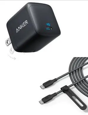 Anker 543 USB C to USB C Cable (140W, 10ft), USB 2.0 Bio-Nylon Charging Cable & 45W USB C Super Fast 313 Charger, Anker Ace Foldable PPS Fast Charger Supports Super Fast Charging 2.0