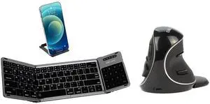 DeLUX Portable Folding Keyboard and Ergonomic Mouse Combo