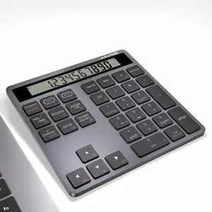 Wireless Numeric Keypad for Laptop, Rechargeable 34 Keys Bluetooth Number Pad with Dual Bluetooth, 2 in 1 Numeric Keypad Calculator with Display - Portable Slim Numpad for Windows, Mac, PC, Tablet