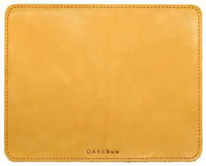 DAREhue - Genuine Leather Mouse Pad (Mustard Yellow, Large)
