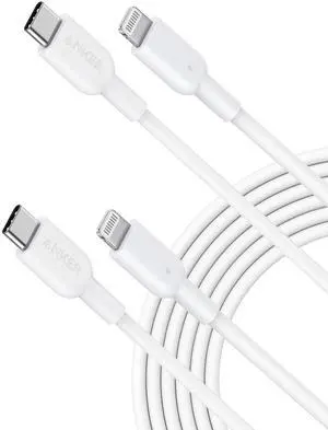 Anker USB C to Lightning Cable, MFi Certified Cable for iPhone 13 Pro 12 Pro Max 12 11 X XS, Supports Power Delivery (10FT, 2-Pack, White)