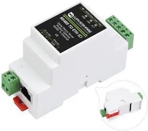 RS485 to RJ45 Ethernet Industrial Serial Server, TCP/IP to Serial, RS485 ETH Bi-Directional Data Transmission, Support Rail-Mount Modbus Gateway, 6~36V Power Supply, with Electrical Isolation