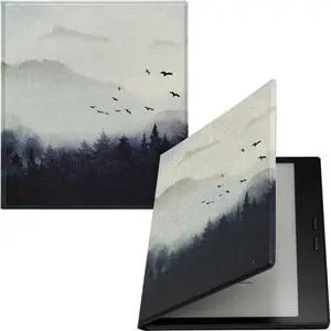 GOVTVA Magnetic Leather Case for 7'' Onyx Boox Go 7 / Boox Tablet Go Color 7 (Gen II/Gen I 2025/2024) /Boox Page Ultra-Thin Lightweight Cover with Auto Sleep/Wake & Magnetic Closure (Misty Forest)