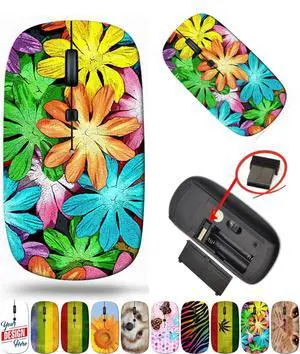 maizi Mouse Chromebook Laptop PC Notebook Mice 15111034 Blanket of Flowers in 2.4G Lightweight with USB Receiver Printed in USA