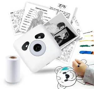 vretti Sticker Printer, TP6S Print Pod Mini Printer, Thermal Sticker Maker Machine, Portable Pocket Printers with 1Roll Paper for Photos, Study Graphics, Notes, Journal, DIY, Gift Blessings, White