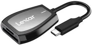 Lexar Professional USB 3.2 Type-C Dual-Slot Reader, Supports SD and microSD UHS-II Cards, Up To 312MB/s Read (LRW470U-RNHNU)